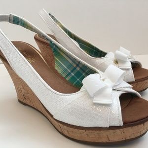 Sperry Southsea Peep Toe Slingback Top Sider Texti